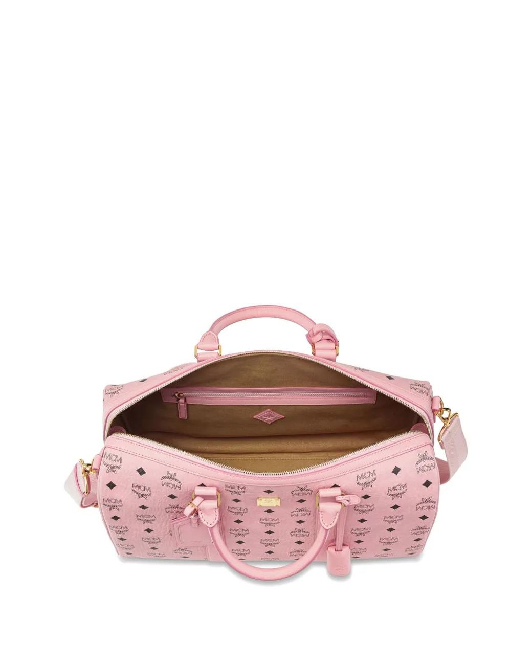 MCM Pink Visetos Ottomar Maxi Weekender Bag