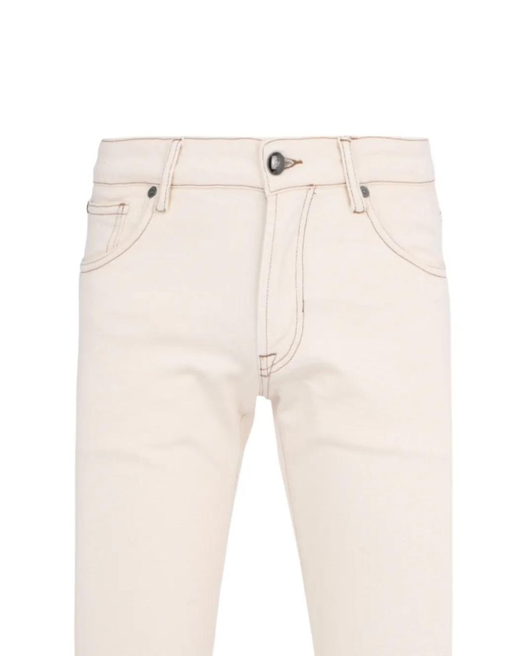 Pal Zileri White 5 Pocket Jeans for men