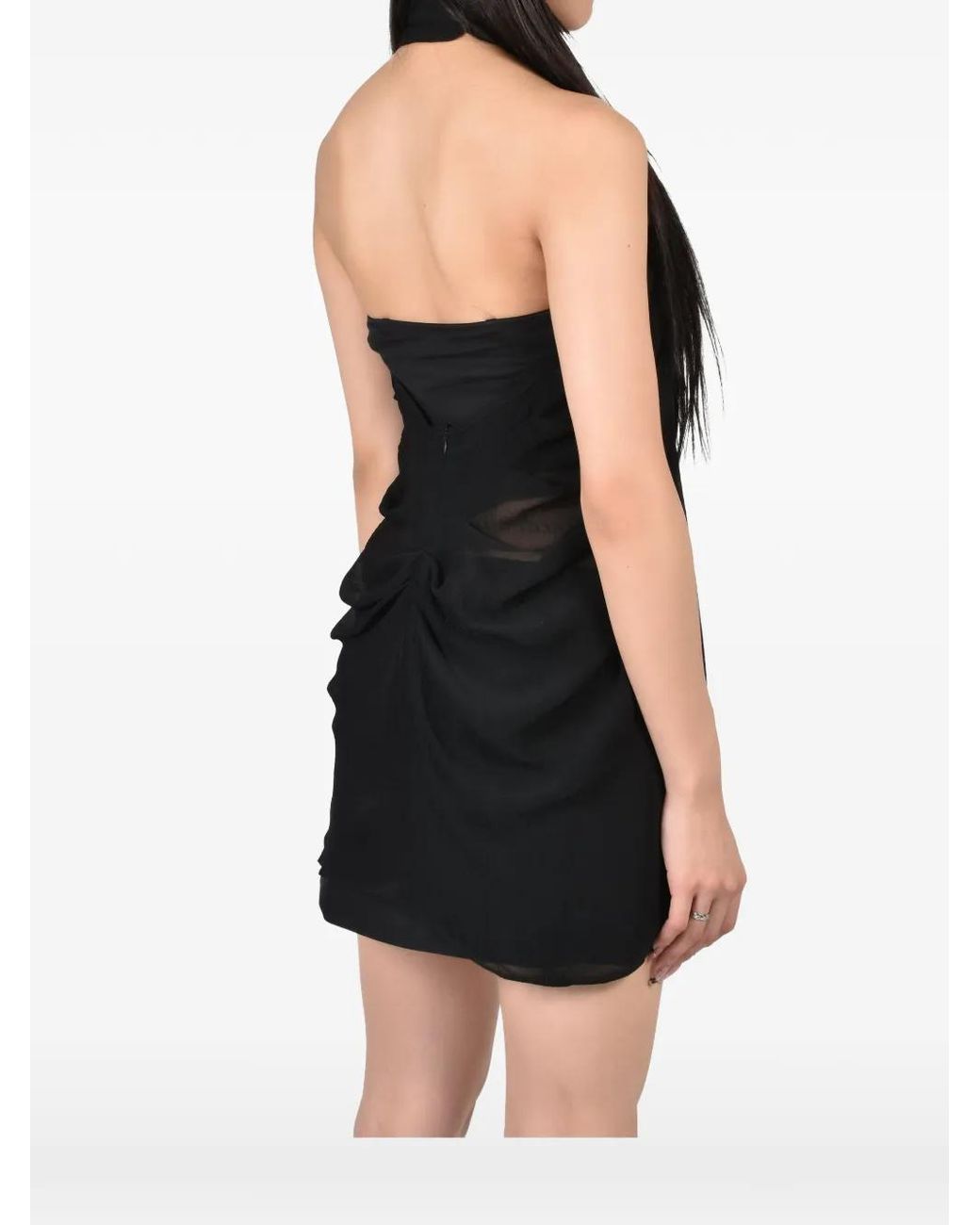 Room Service Pjs Black Ruched Draped Halterneck Top