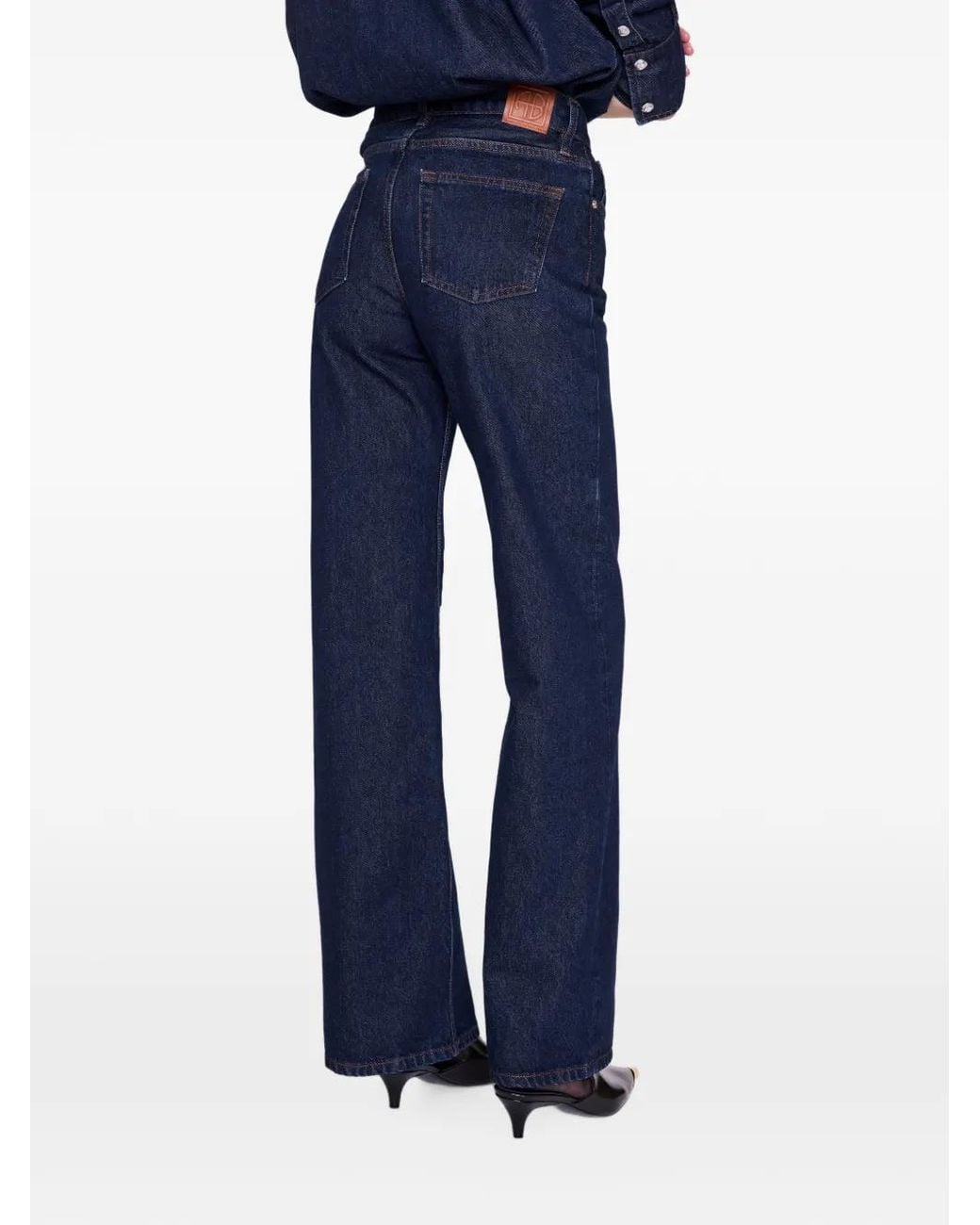 Anine Bing Blue Hugh Wide-Leg Jeans