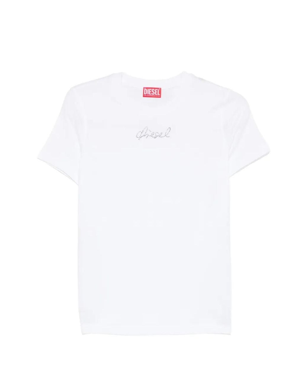 DIESEL White Short-Sleeves Logo T-Shirt