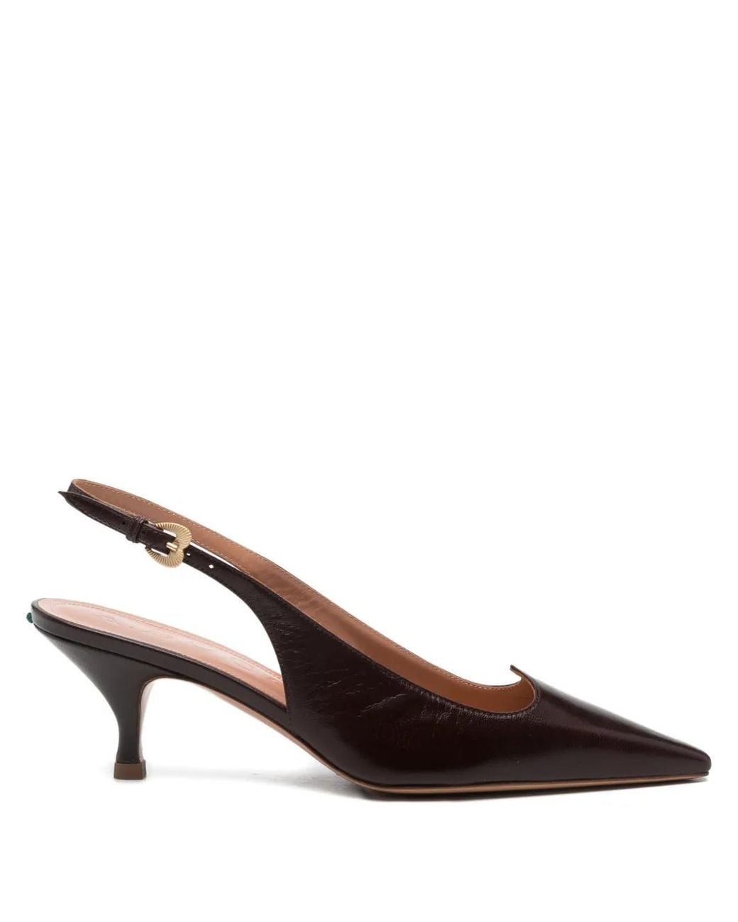 A.Bocca Brown 60Mm Pointed Slingback Pumps