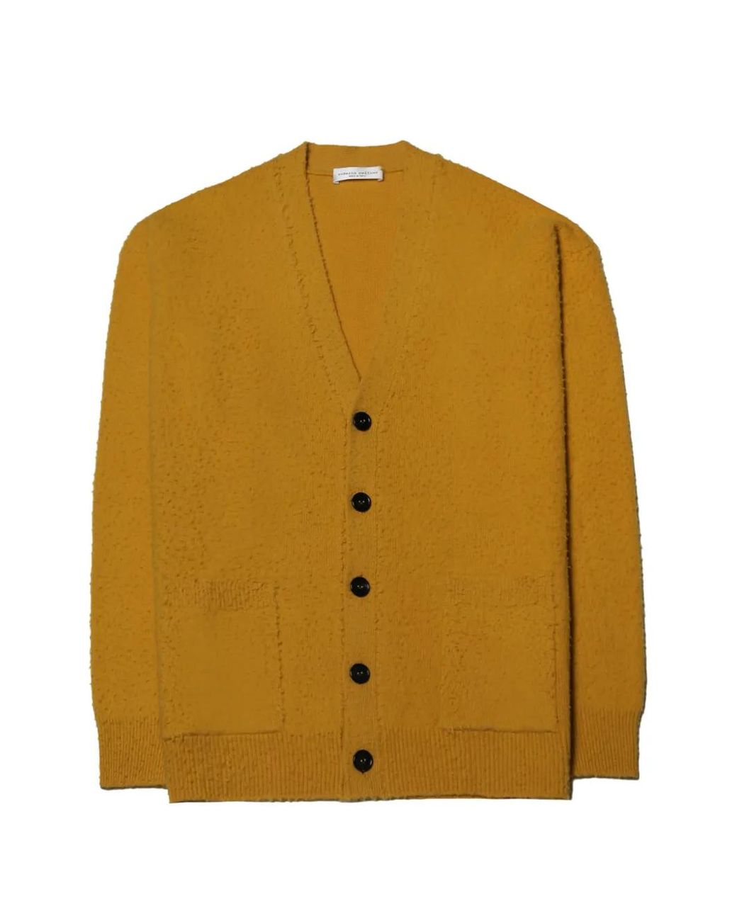 Roberto Collina Yellow Bouclé-Knit Cardigan for men