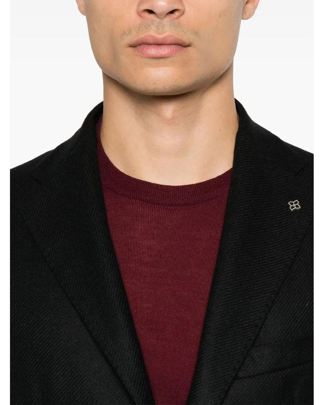 Tagliatore Black Twill Blazer for men