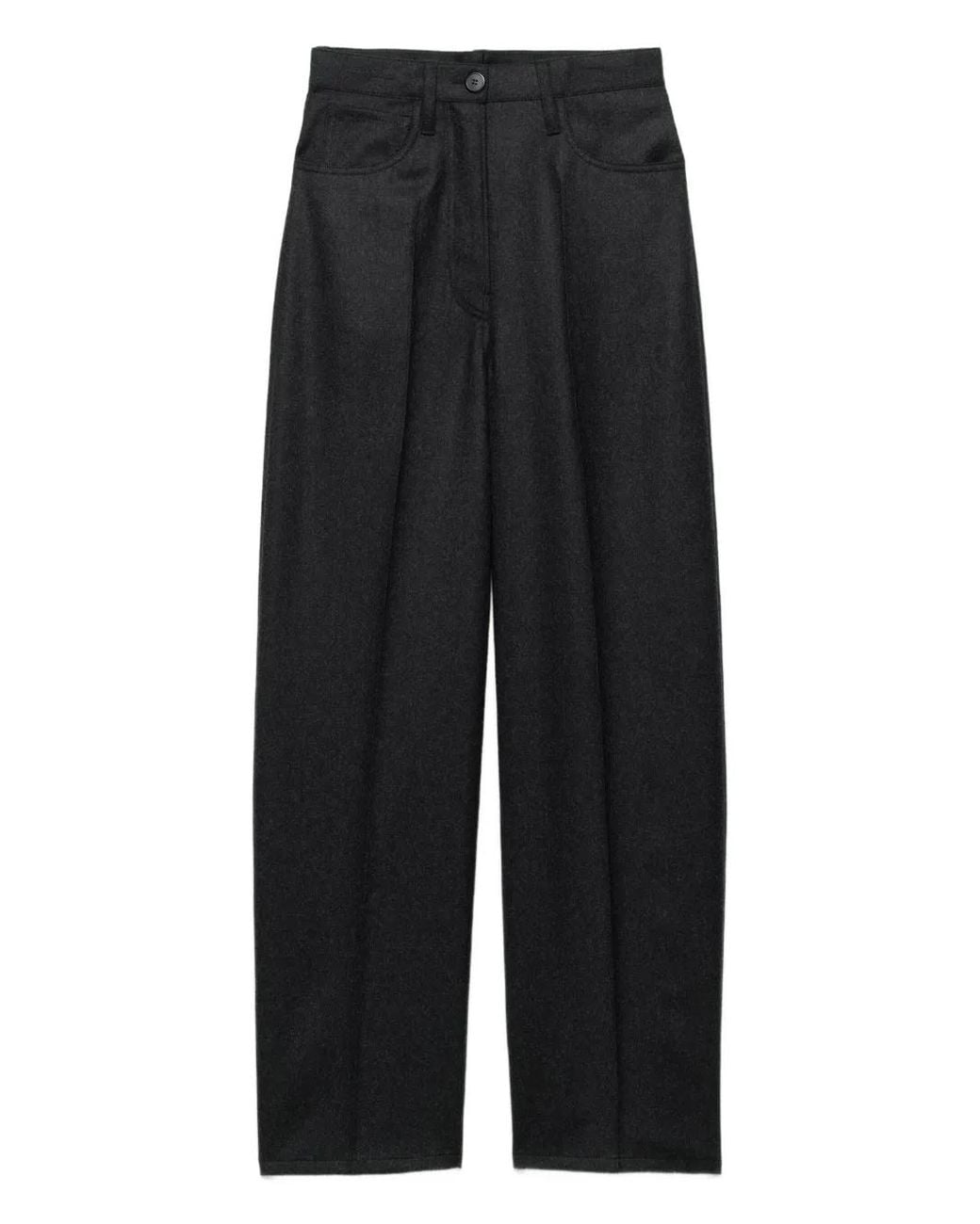 Prada Black Wool Flannel Trousers