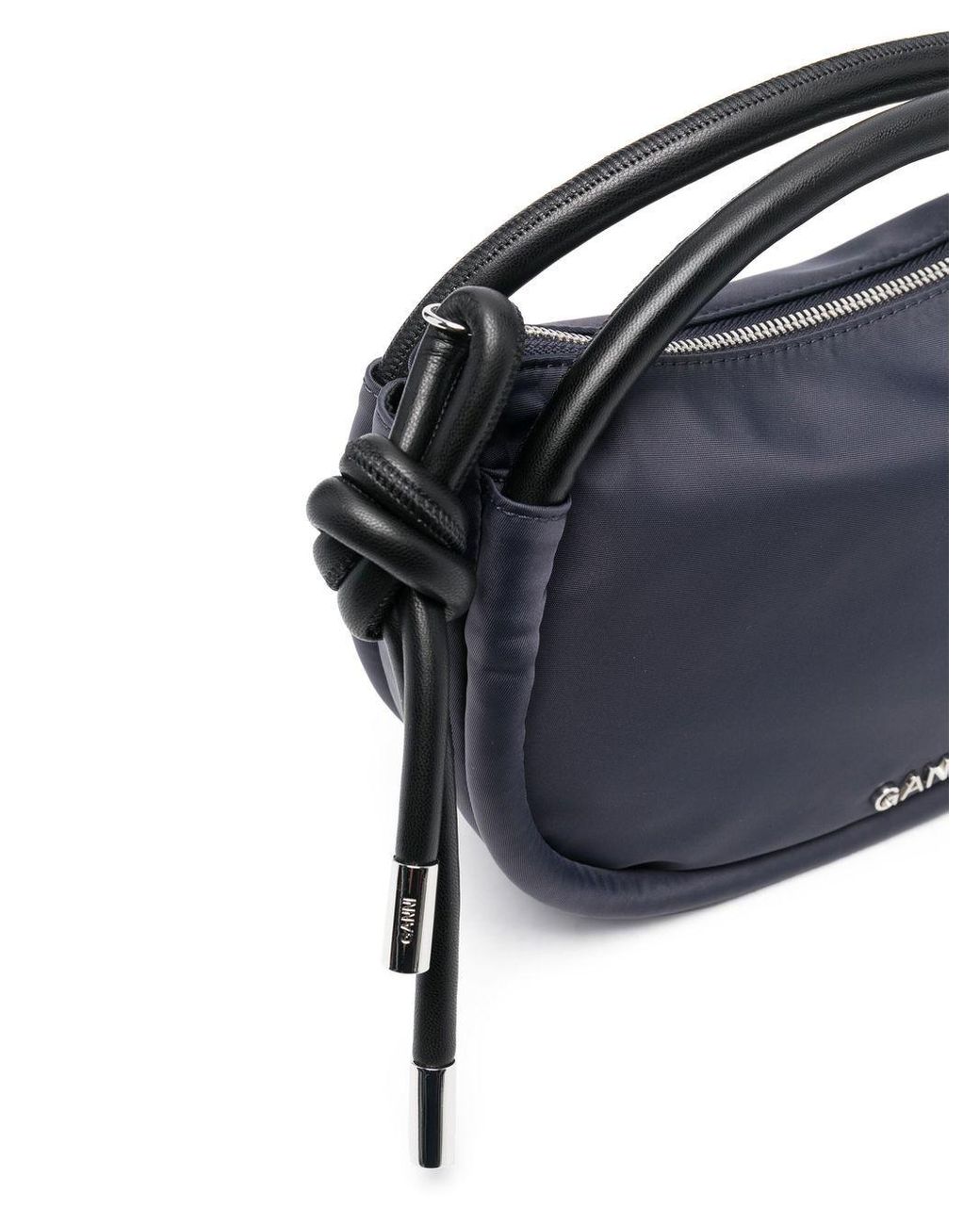 Ganni Mini Knot Top-handle Bag in Blue | Lyst