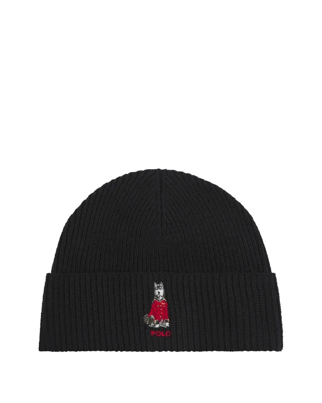 Polo Ralph Lauren Black Holiday Dog Beanie for men