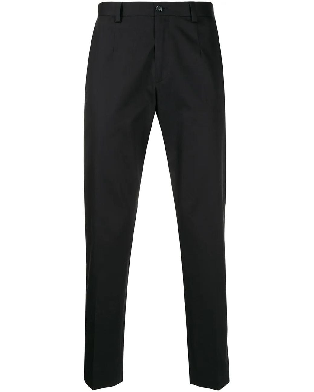 Dolce & Gabbana Black Stretch-Cotton Tailored Trousers for men