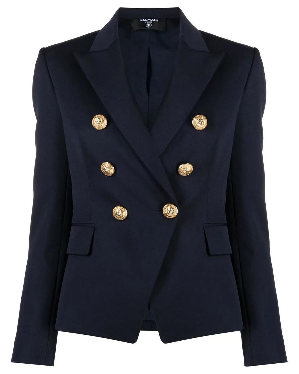 Balmain Blue Double-Breasted Wool Jacket