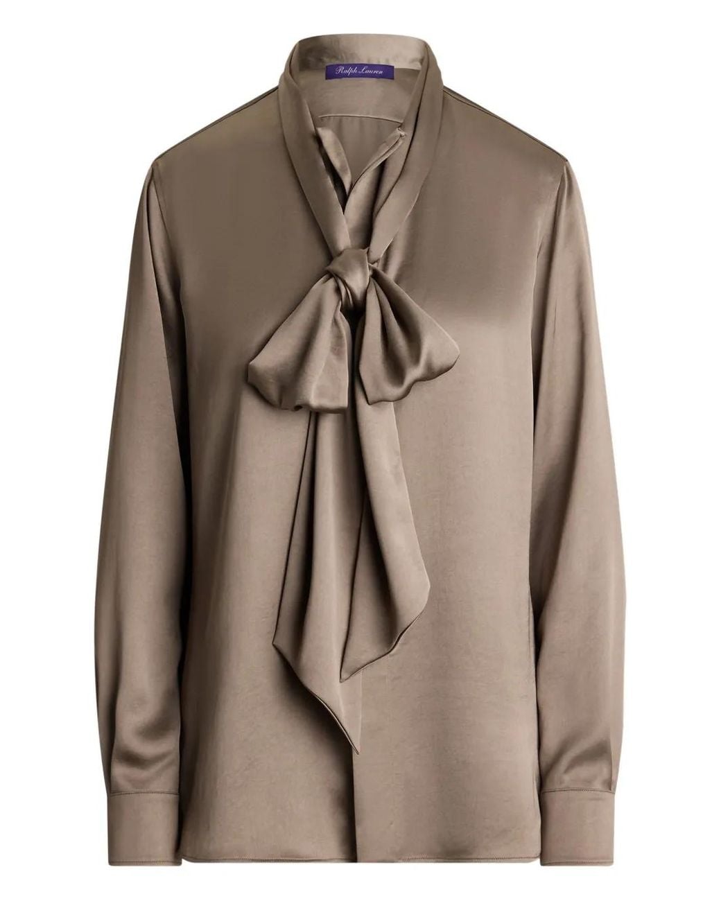 Ralph Lauren Brown Blouse À Détail De Nœud