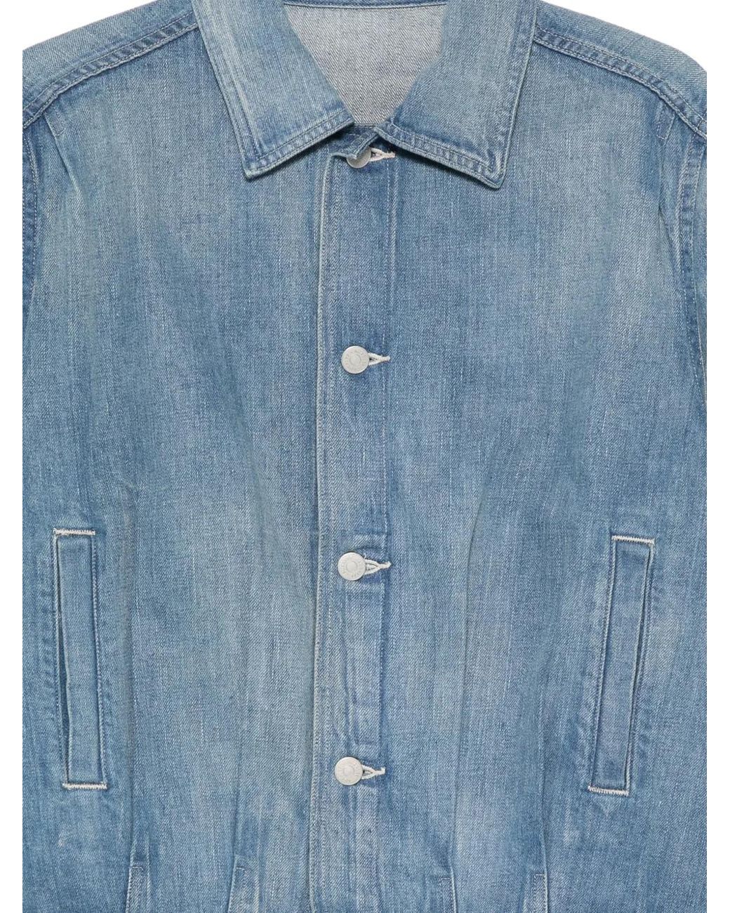 Auralee Blue Button-Up Denim Jacket for men
