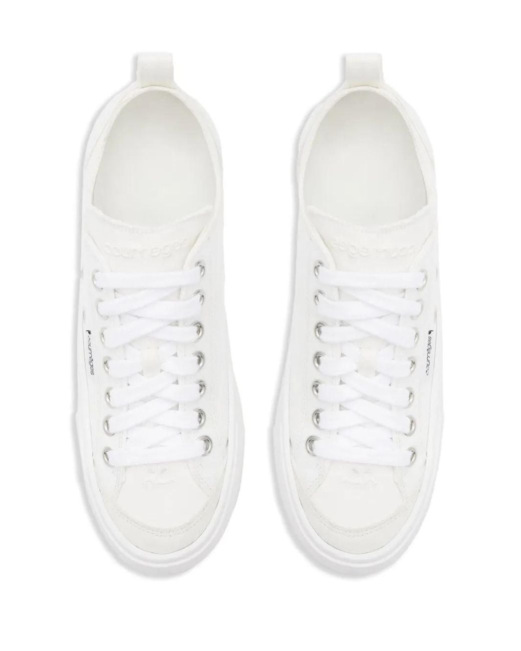 Courreges White Canvas 01 Lace-Up Sneakers