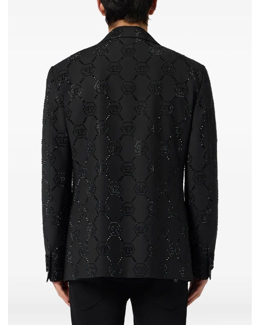 Blazer Slim Con Monograma Philipp Plein de hombre de color Black