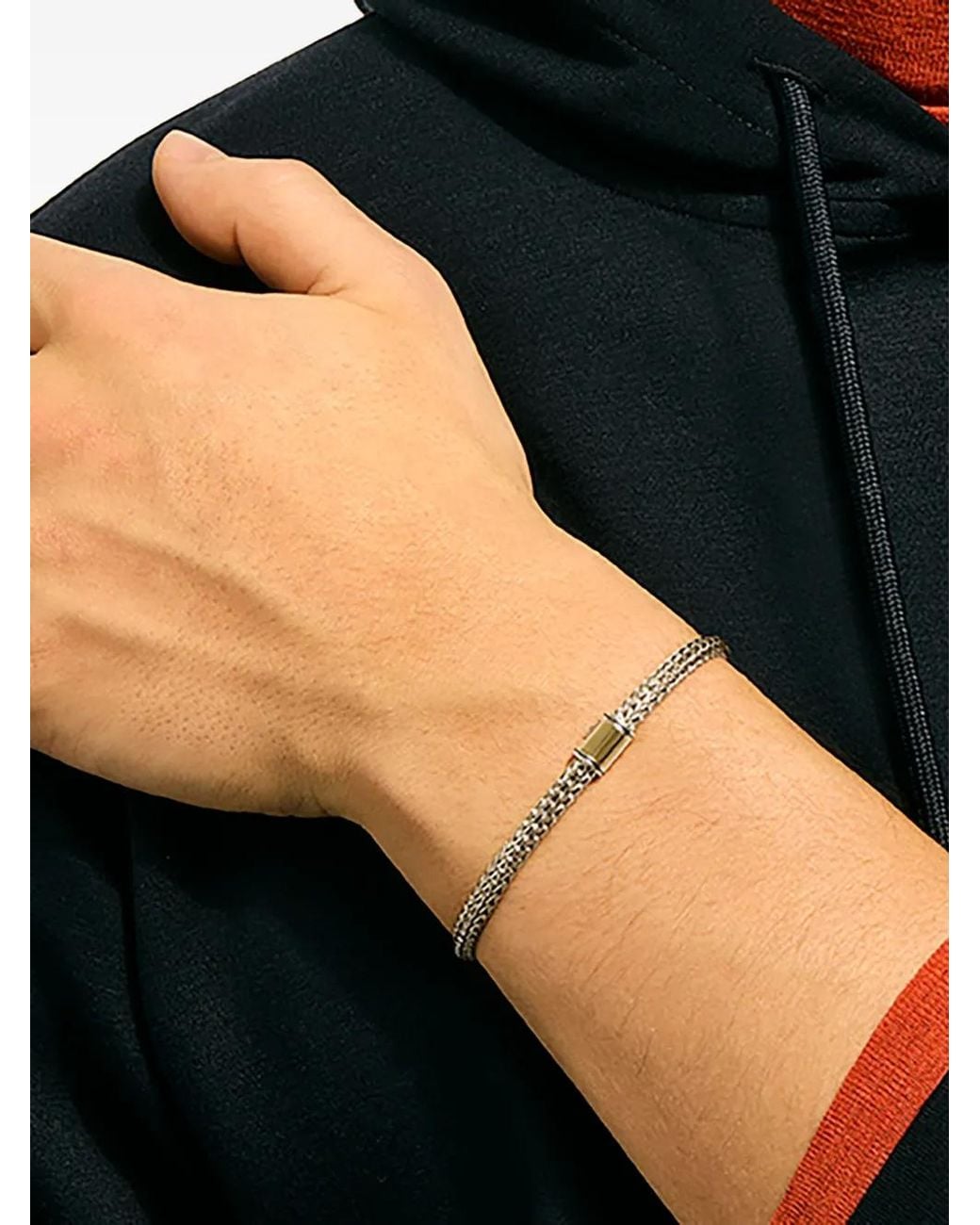 John Hardy White Sterling 14K Icon Bracelet