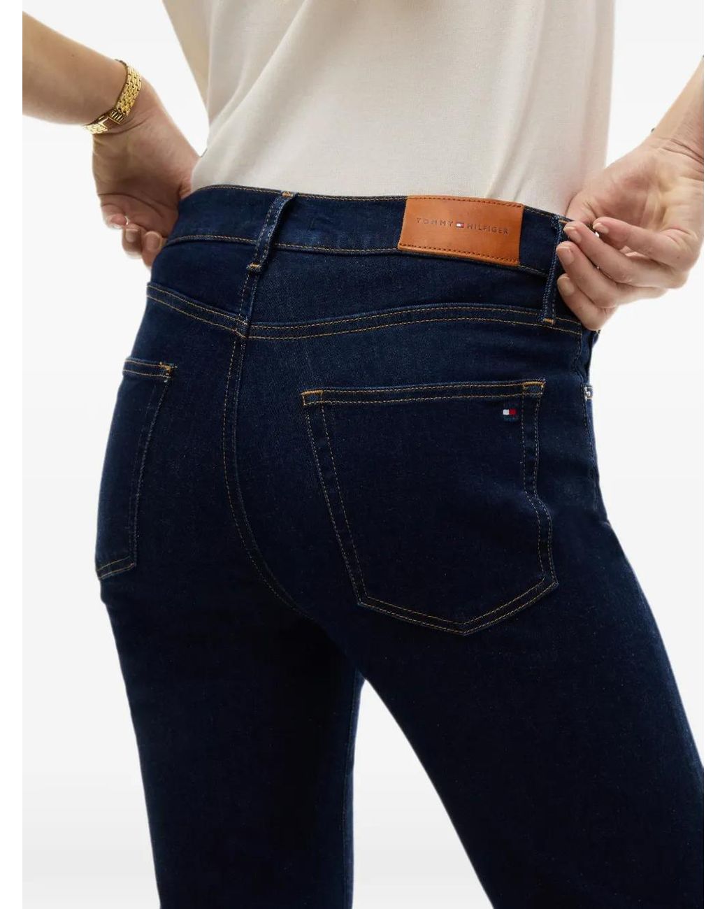 Tommy Hilfiger Blue High-Rise Flared Jeans