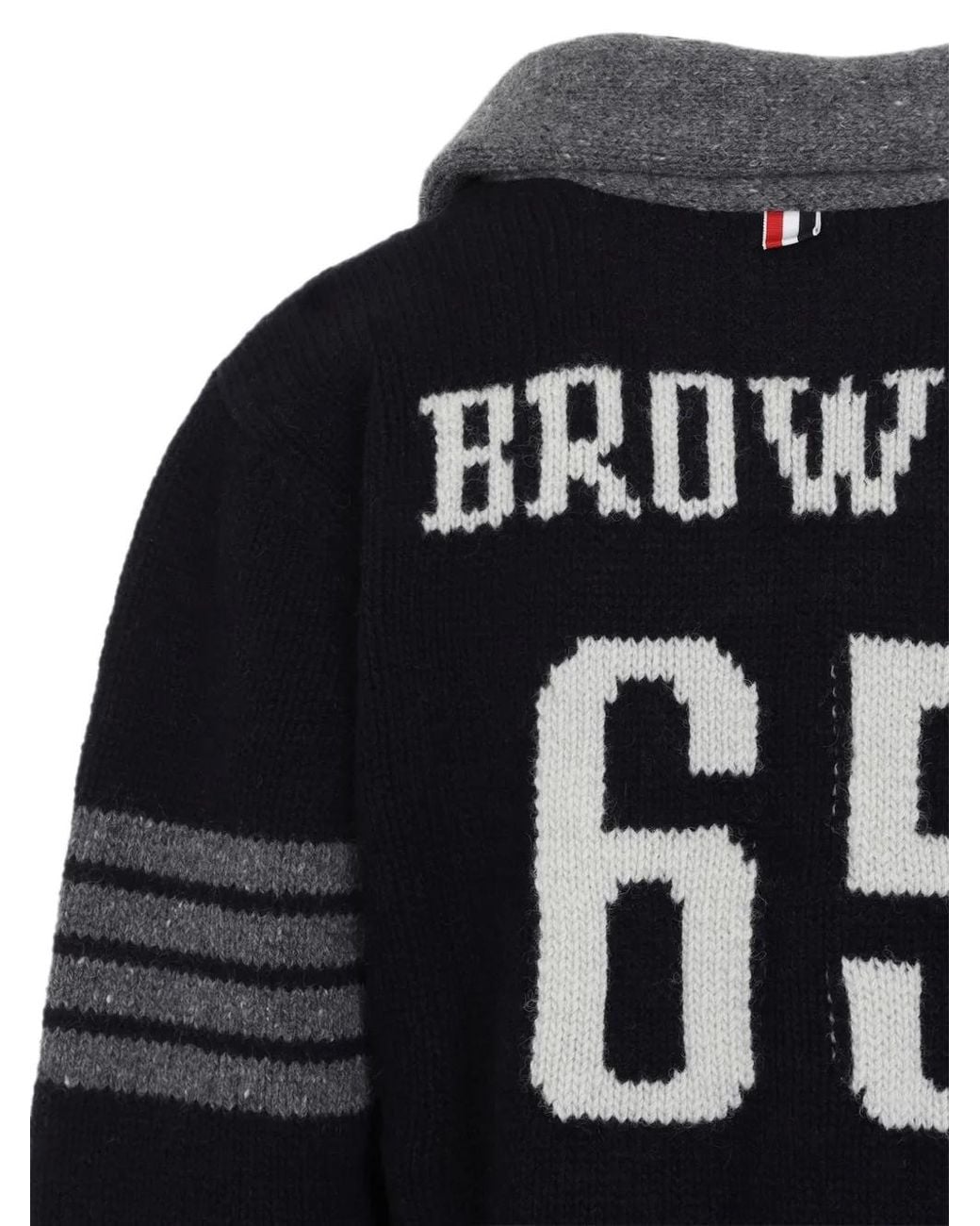 Thom Browne Black Cardigan À Col Châle 4-Bar for men