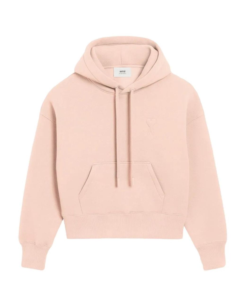 AMI Pink Ami De Coeur Cotton Hoodie