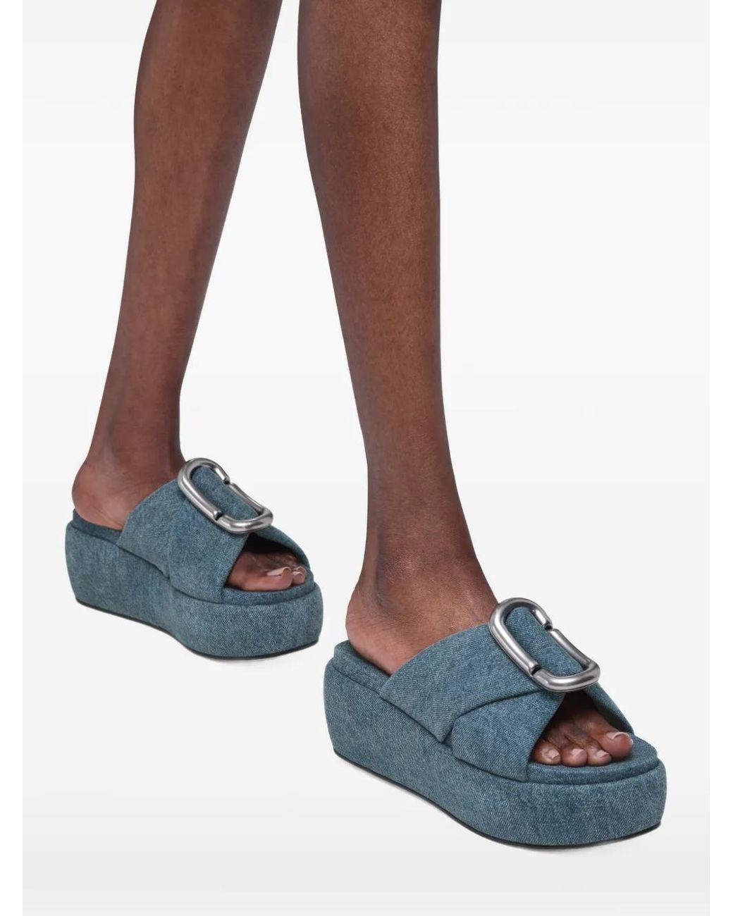 Marc Jacobs Blue The J Marc Denim Pop Platform Sandals