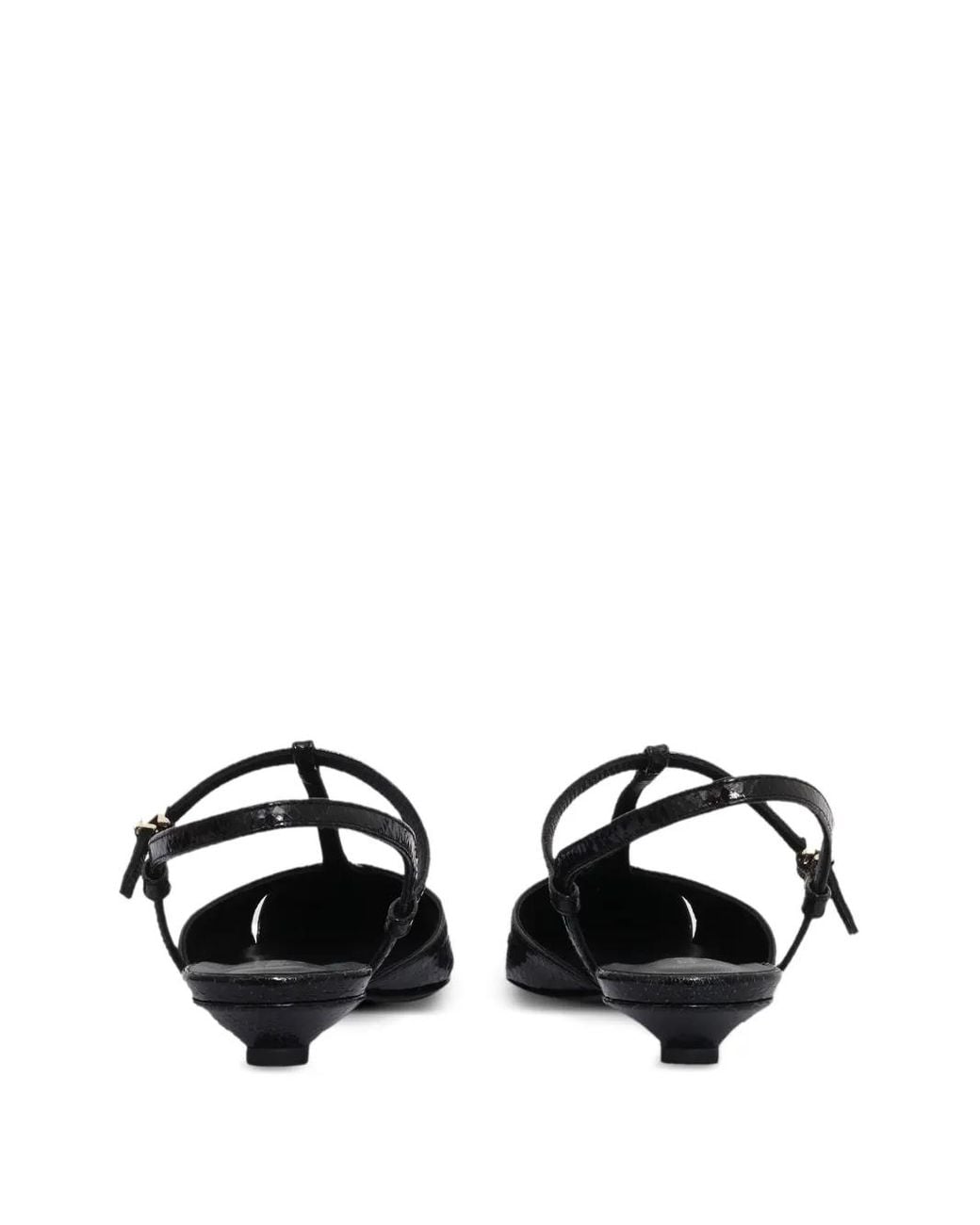 Sergio Levantesi Black Slingback Pointed-Toe Pumps