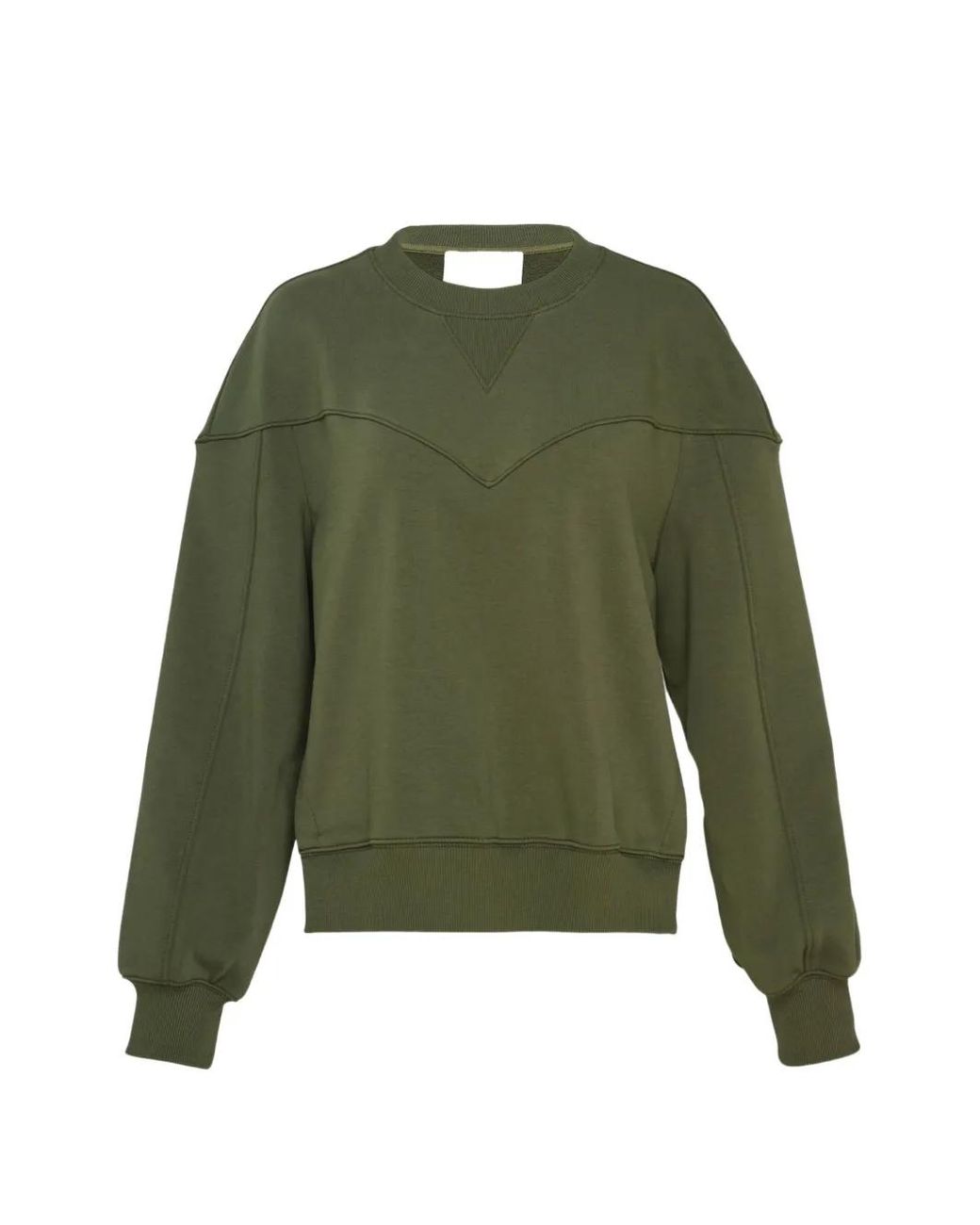 3.1 Phillip Lim Green Striped-Panel Sweatshirt