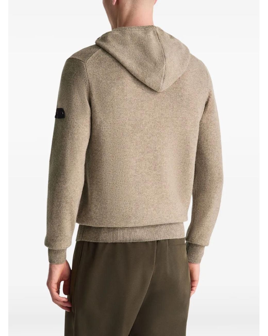 Peuterey Natural Logo-Patch Drawstring Knitted Hoodie for men