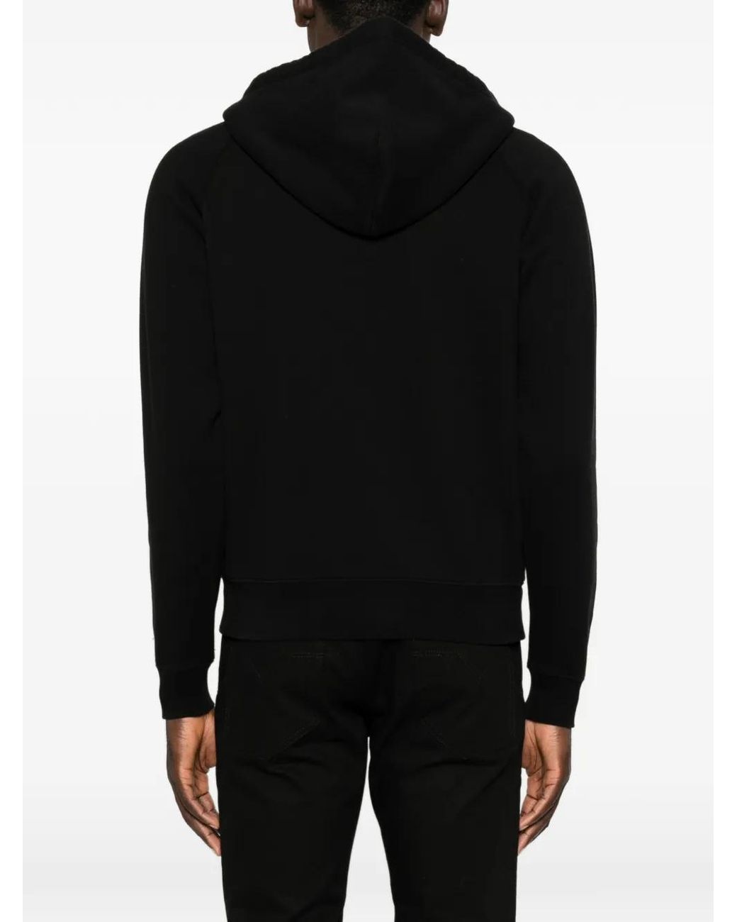 Tom Ford Black Zip-Fastening Drawstring Hoodie for men