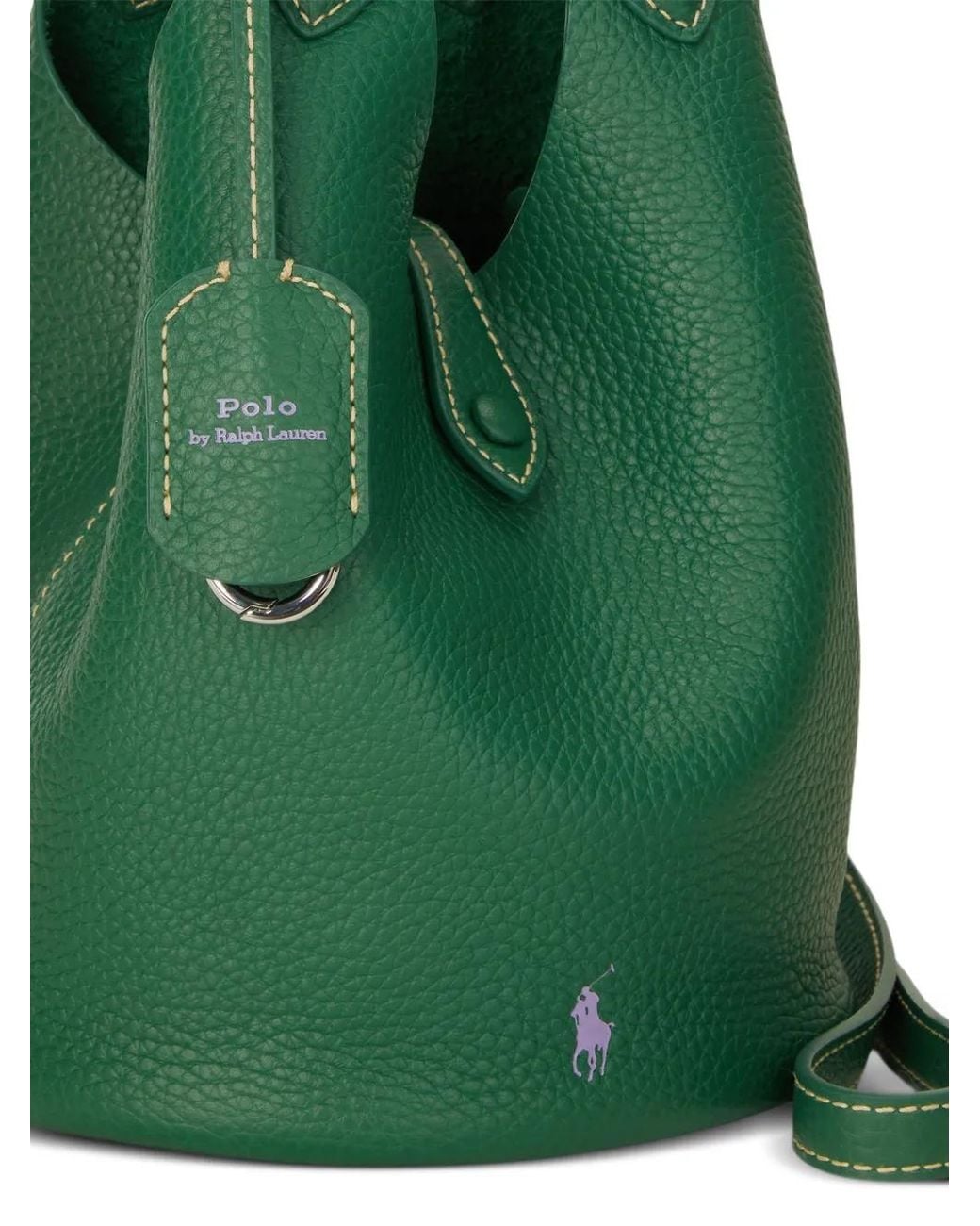 Polo Ralph Lauren Green Polo Play Leather Tote Bag