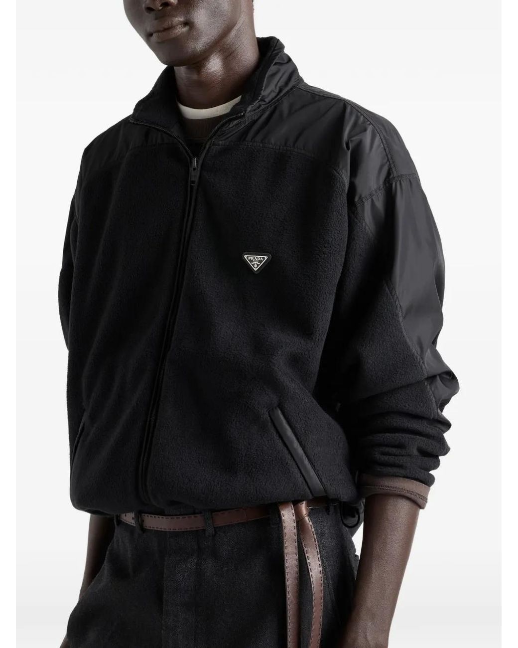 Prada Black Fleece Jacket for men