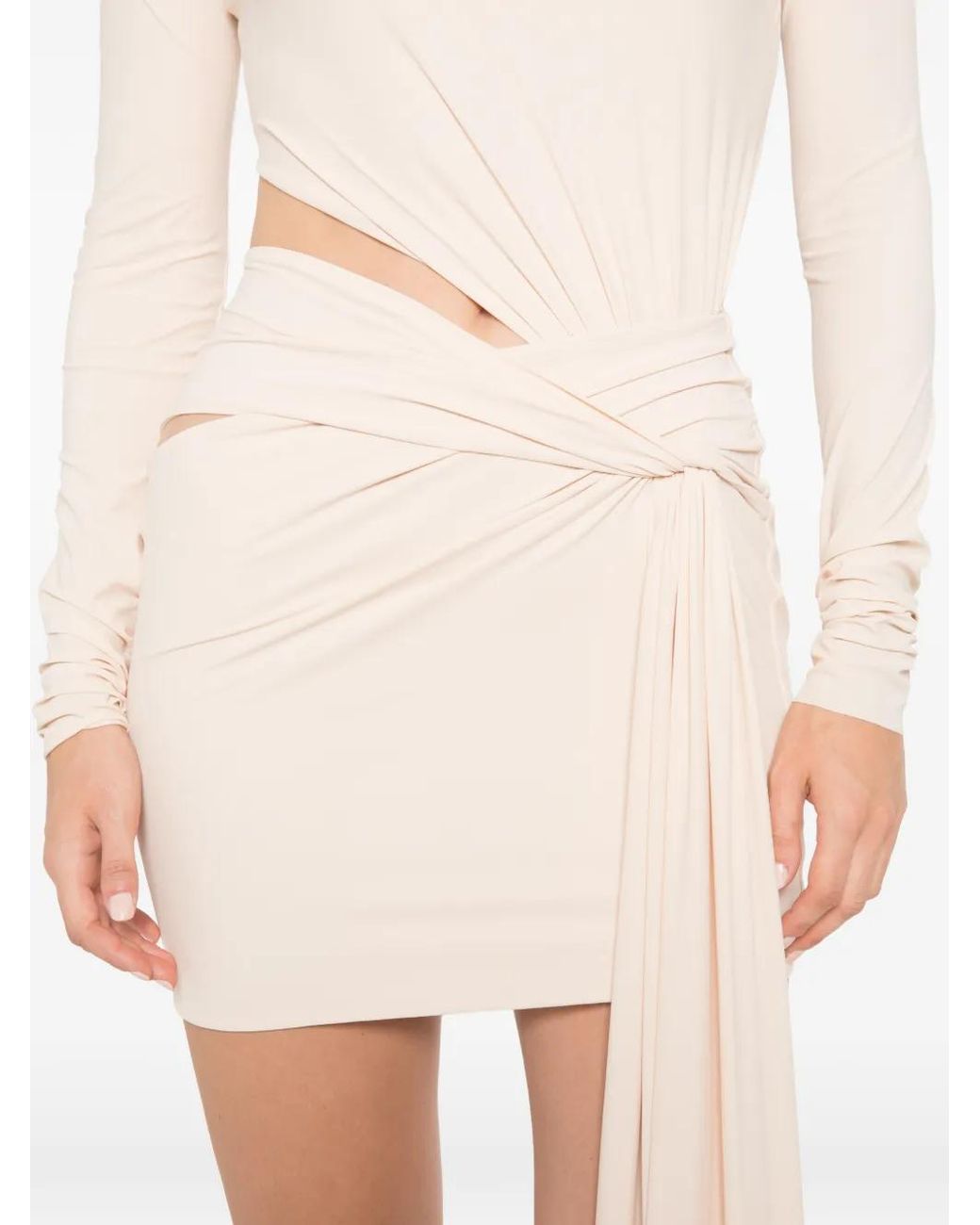 Amazuìn White Drapiertes Kleid
