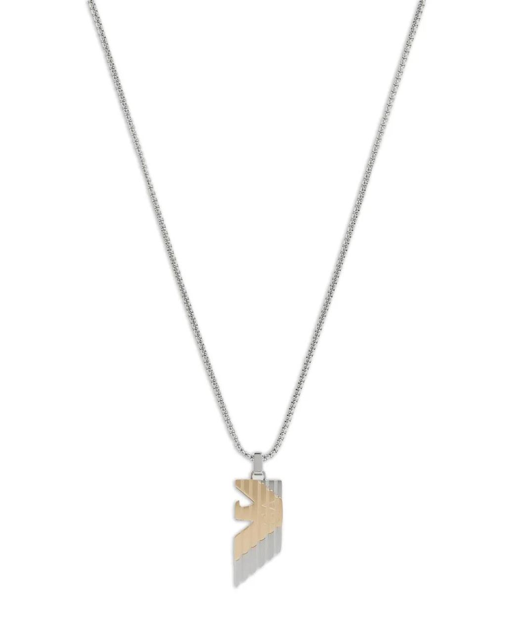 Emporio Armani Metallic Logo-Pendant Necklace for men