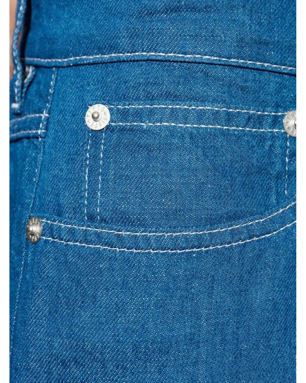 KENZO Blue Pleat-Detailed Jeans for men