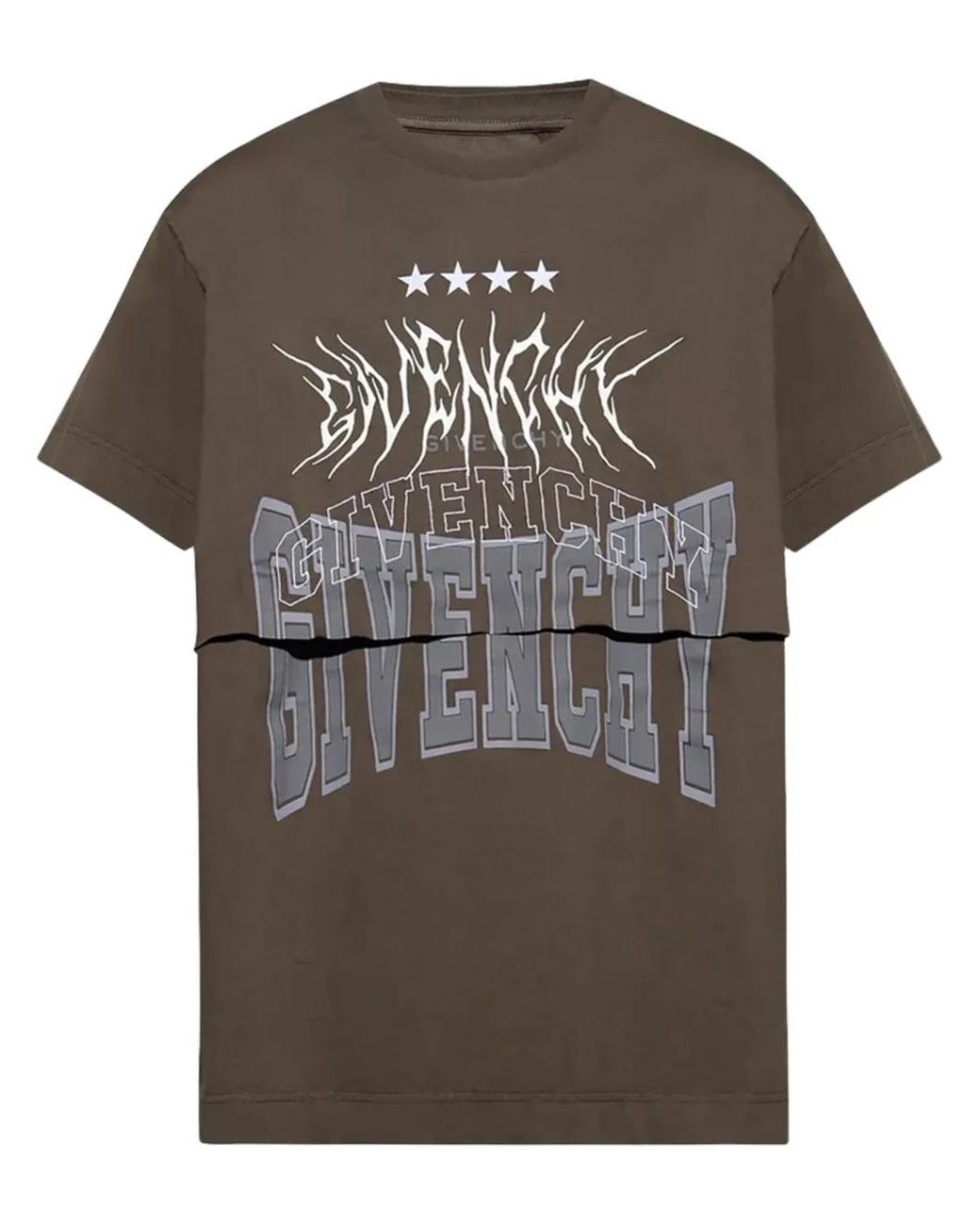 Givenchy Multicolor Layered Cotton T-Shirt for men