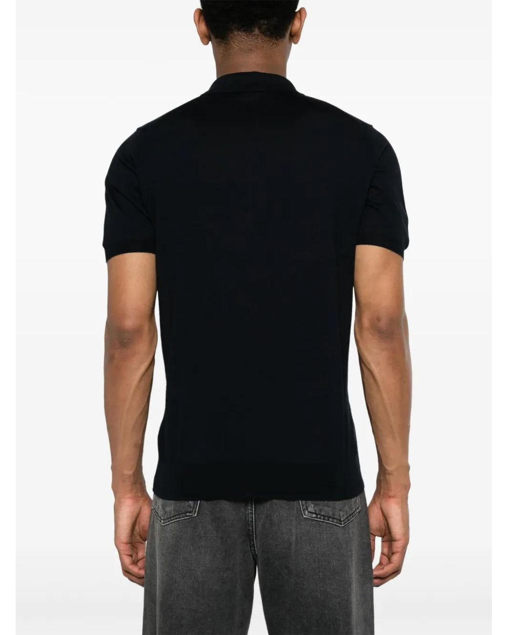 Polo De Canalé Kiton de hombre de color Black
