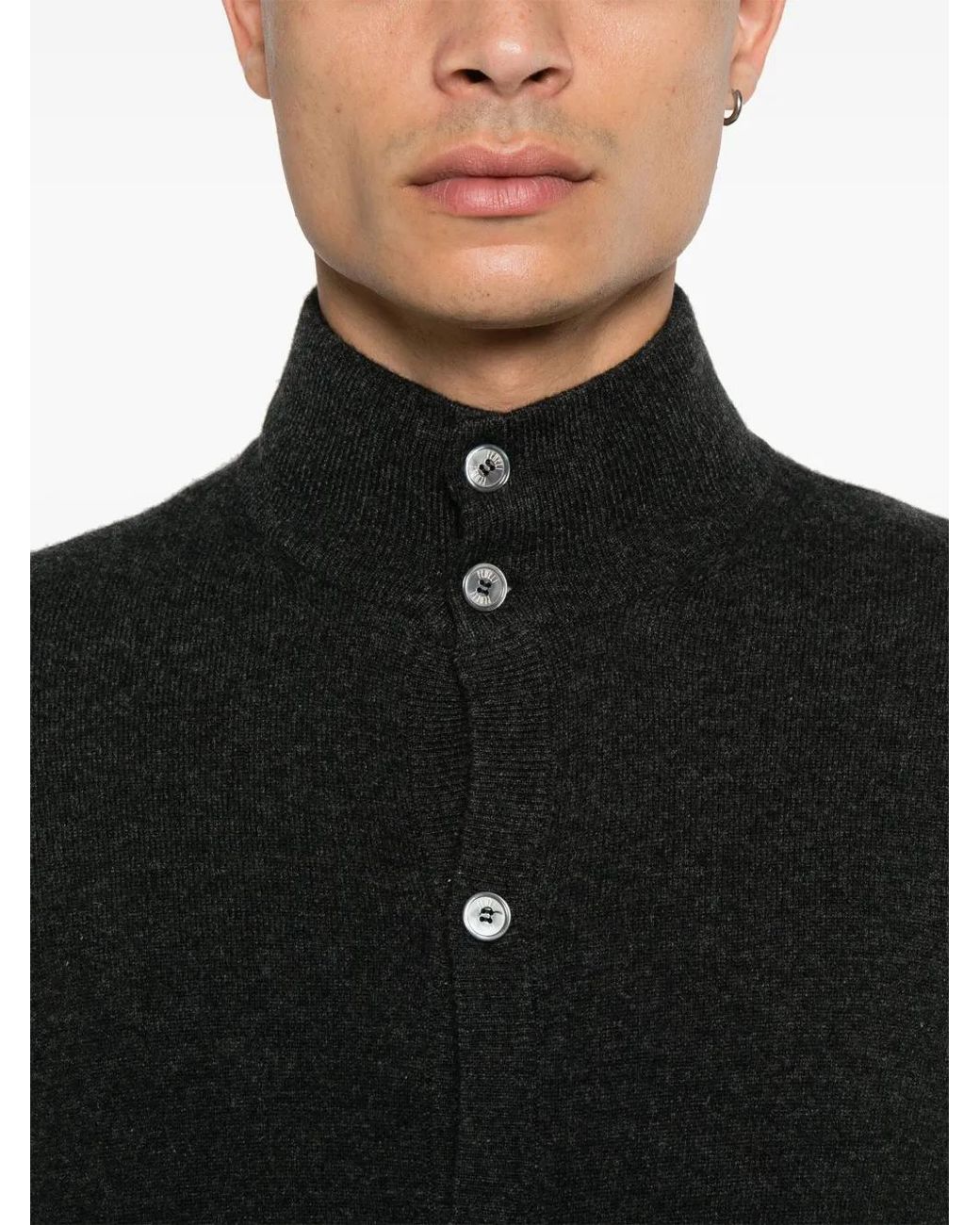 Fedeli Black Cashmere Cardigan for men
