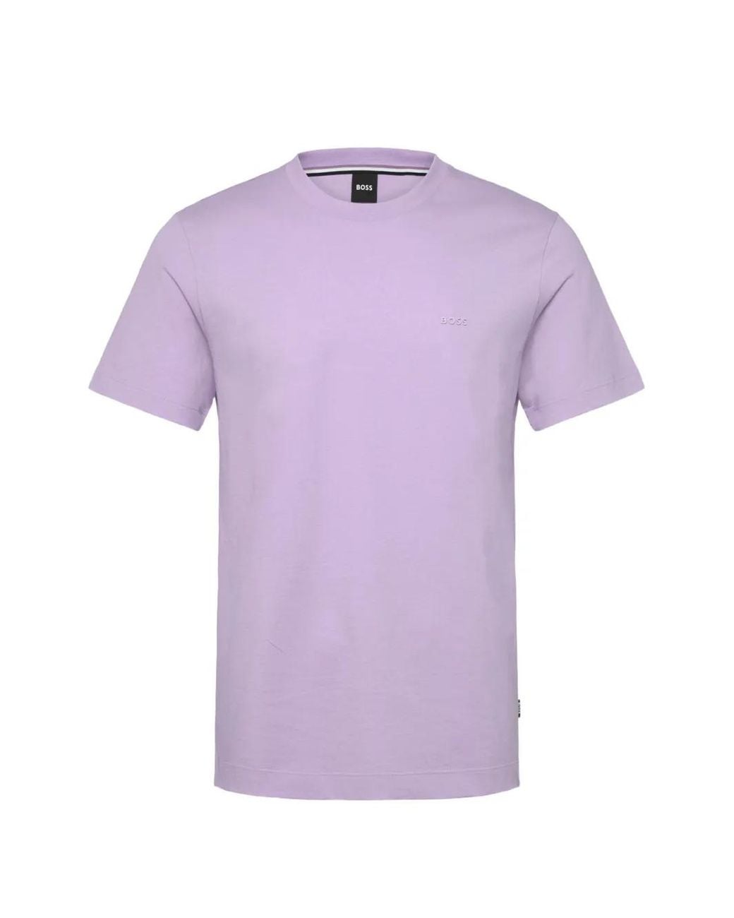 Boss Purple Thompson Logo-Print Cotton T-Shirt for men