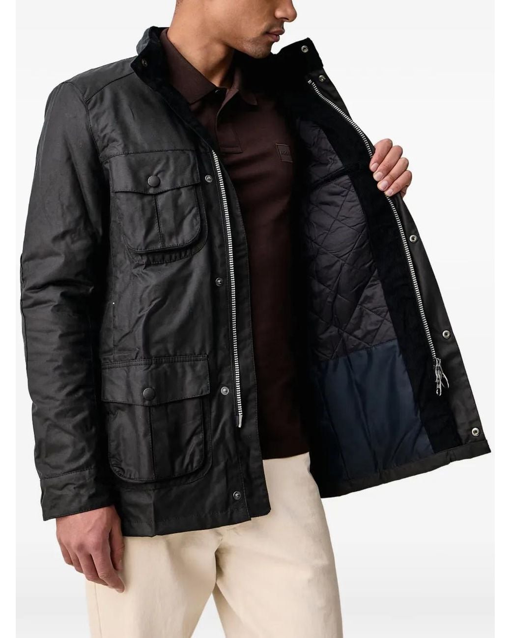 Barbour Black Corbridge Waxed Jacket for men