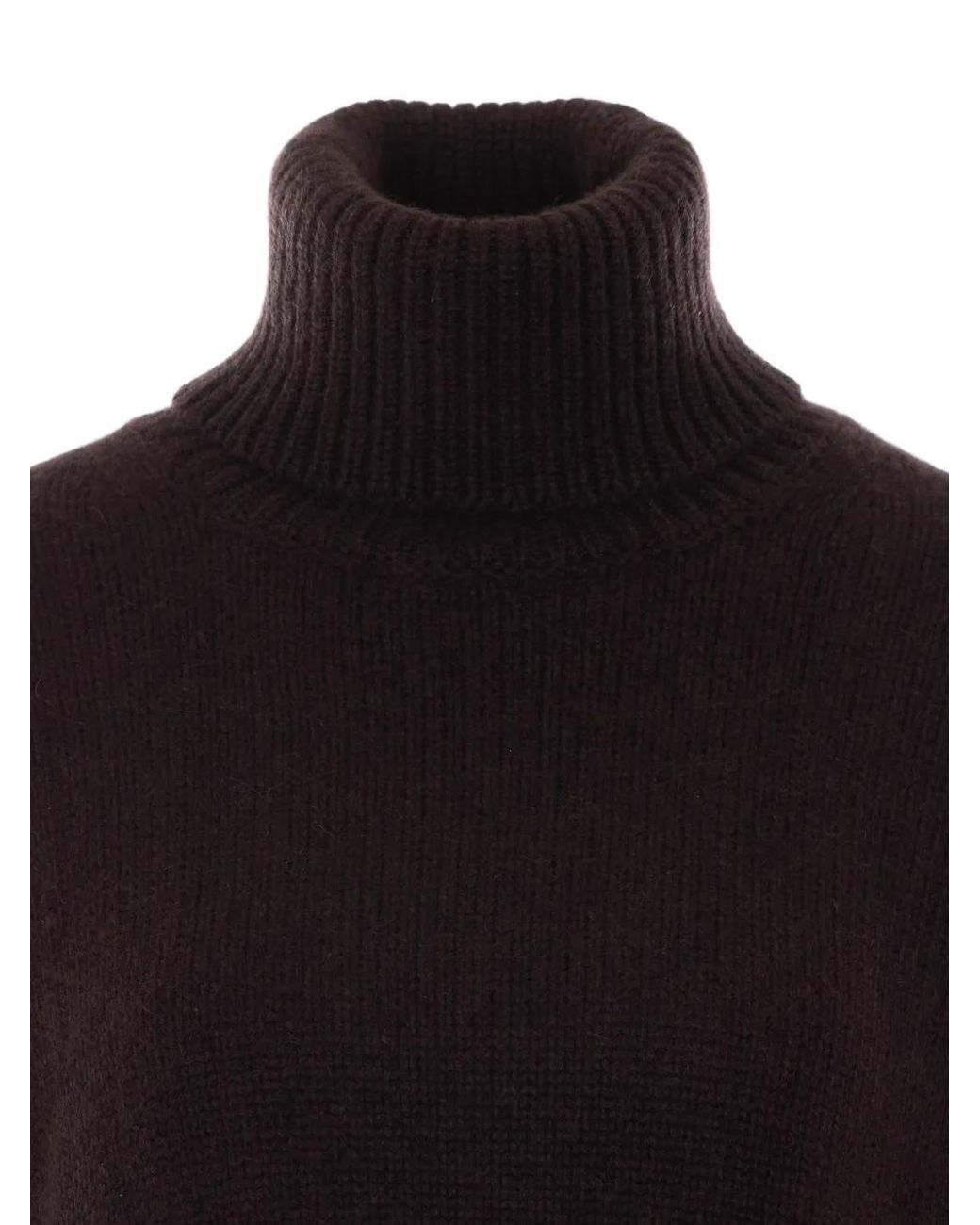 Not Shy Black Audrey High-Neck Cashmere Sweater