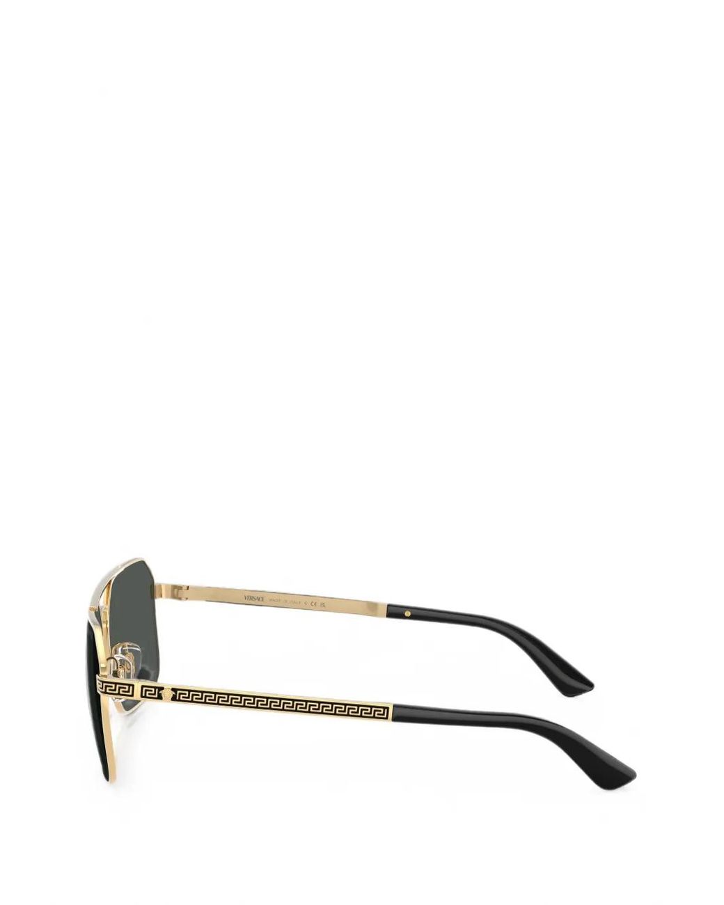 Versace Metallic Greca Medusa Rectangular-Frame Sunglasses for men