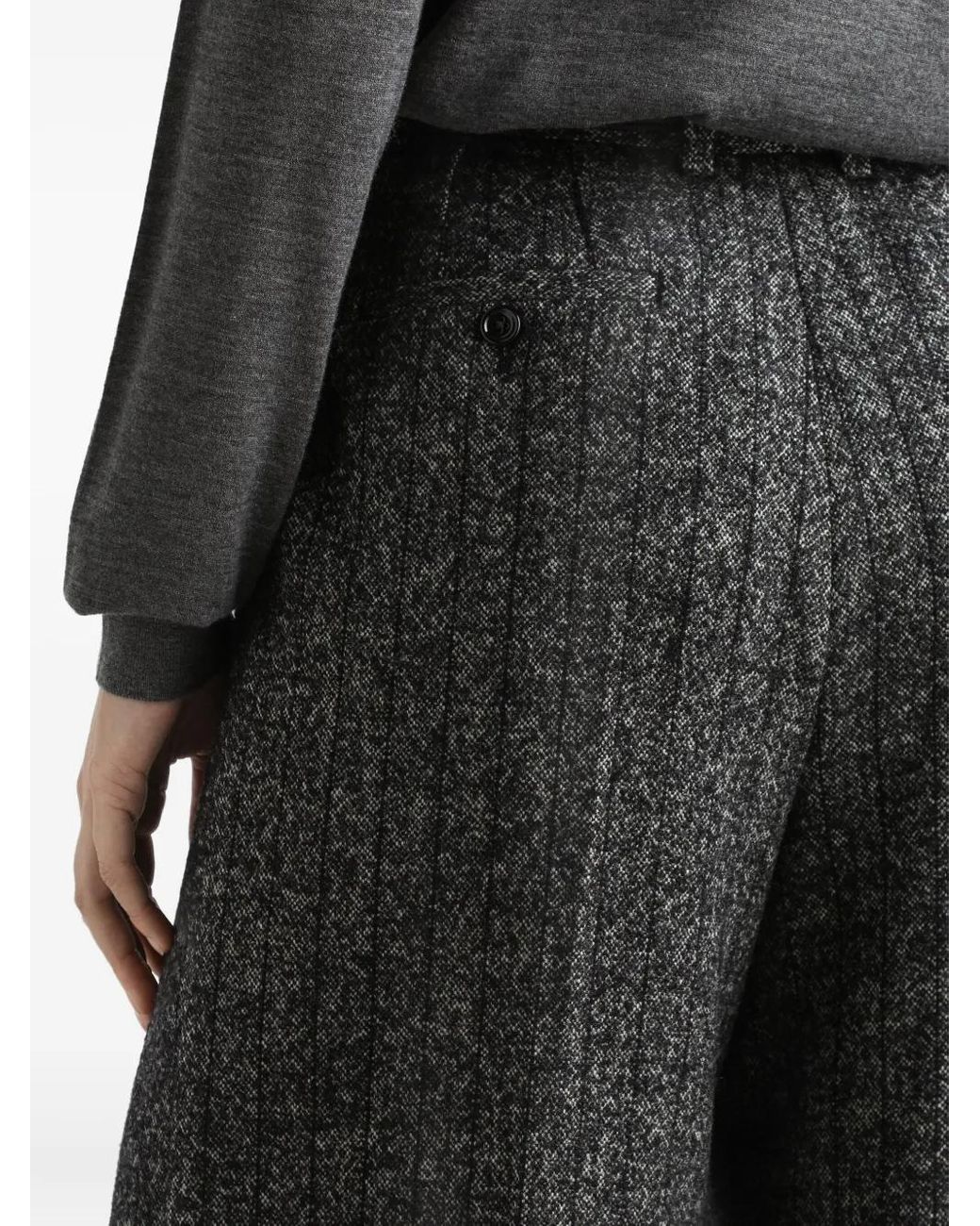 Dolce & Gabbana Gray Dolce & Gabbana Striped Wool Pants