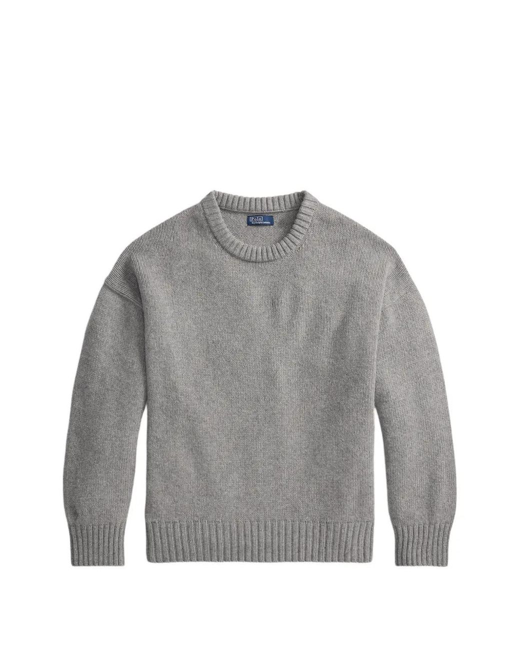 Polo Ralph Lauren Gray Pull À Effet D'Épaules Tombantes