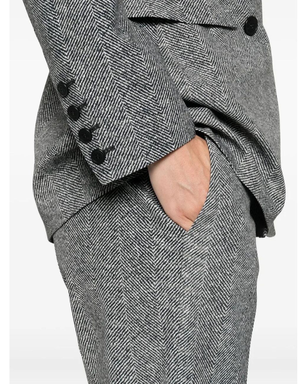 Pantalones Con Motivo Pied De Poule Ermanno Scervino de color Gray