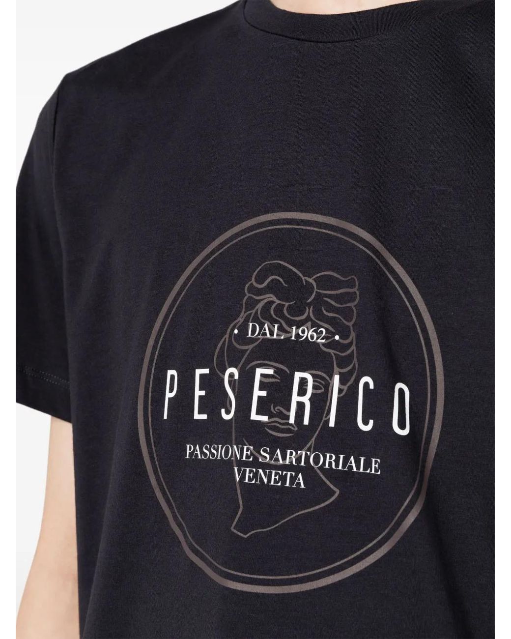Peserico Black Logo-Print Cotton T-Shirt for men