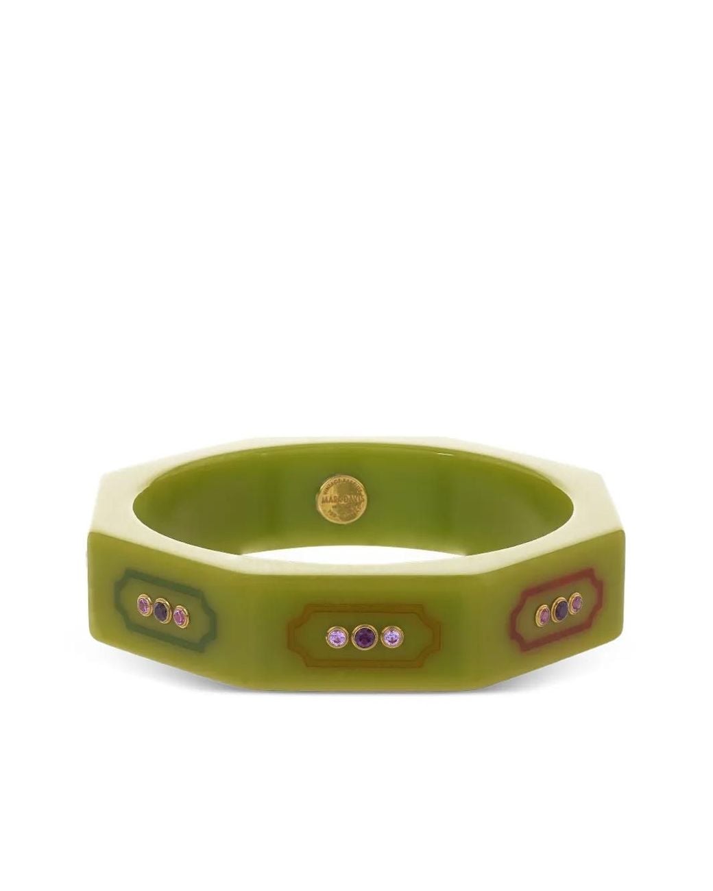 Mark Davis Green 18K Sapphire Garnet Bangle