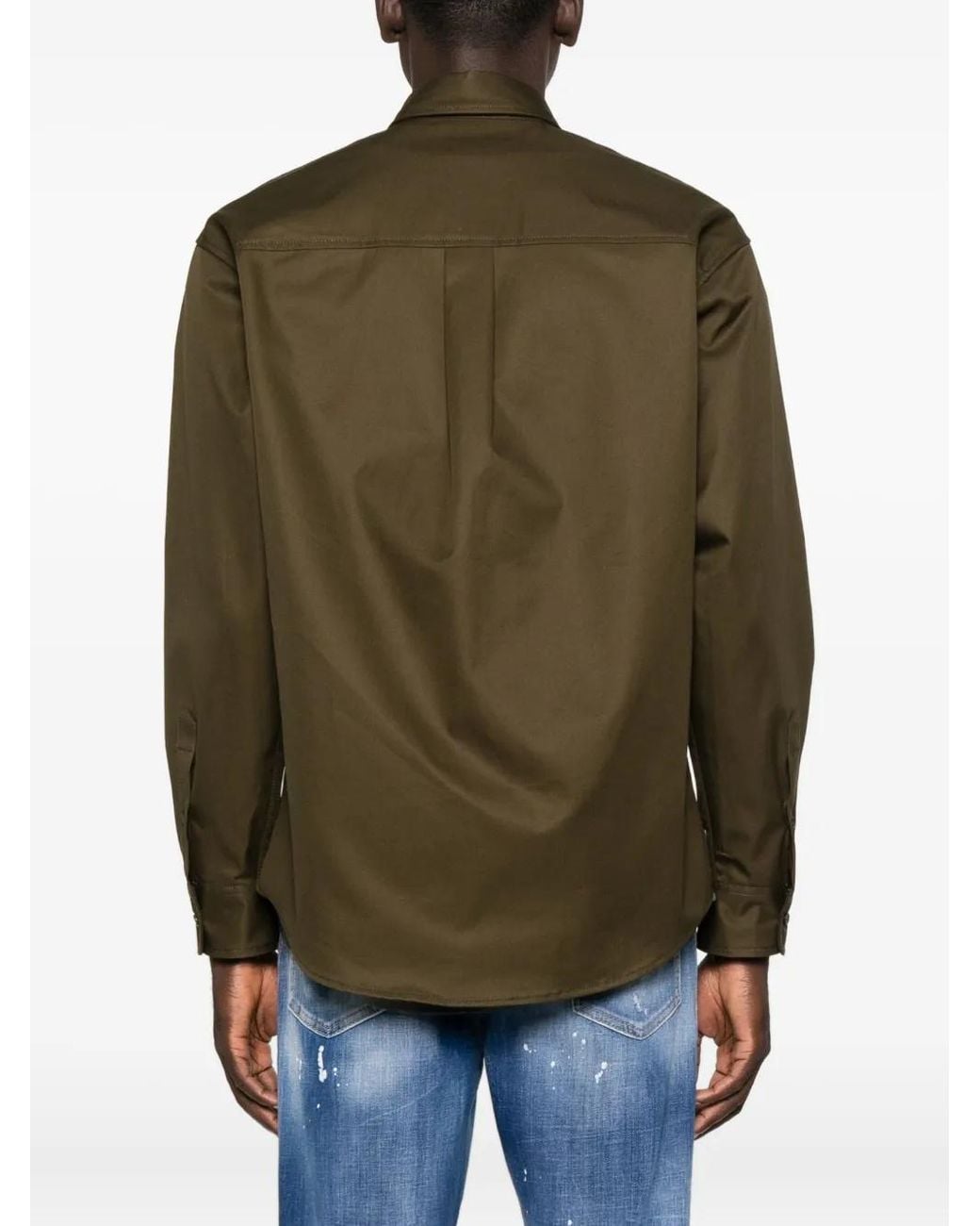 DSquared² Green Utility Double-Pocket Cotton Shirt for men