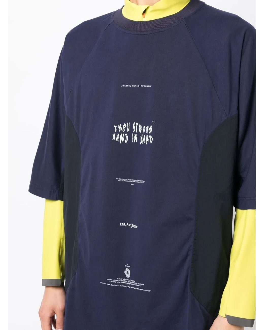 ISO.POETISM Blue Logo-Print T-Shirt for men