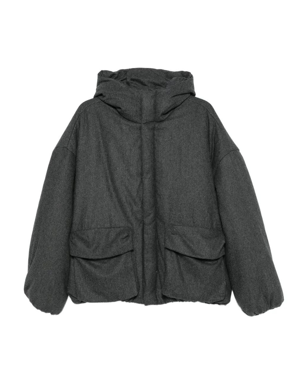 LC23 Gray Hooded Padded Jacket for men