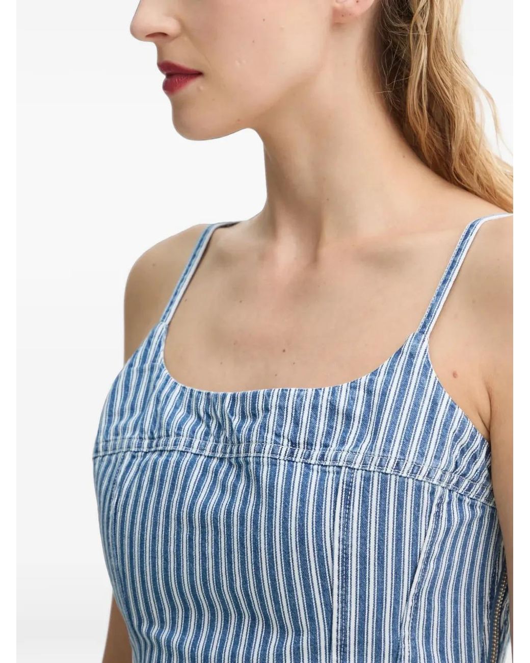 Levi's Blue Jadine Striped Crop Top