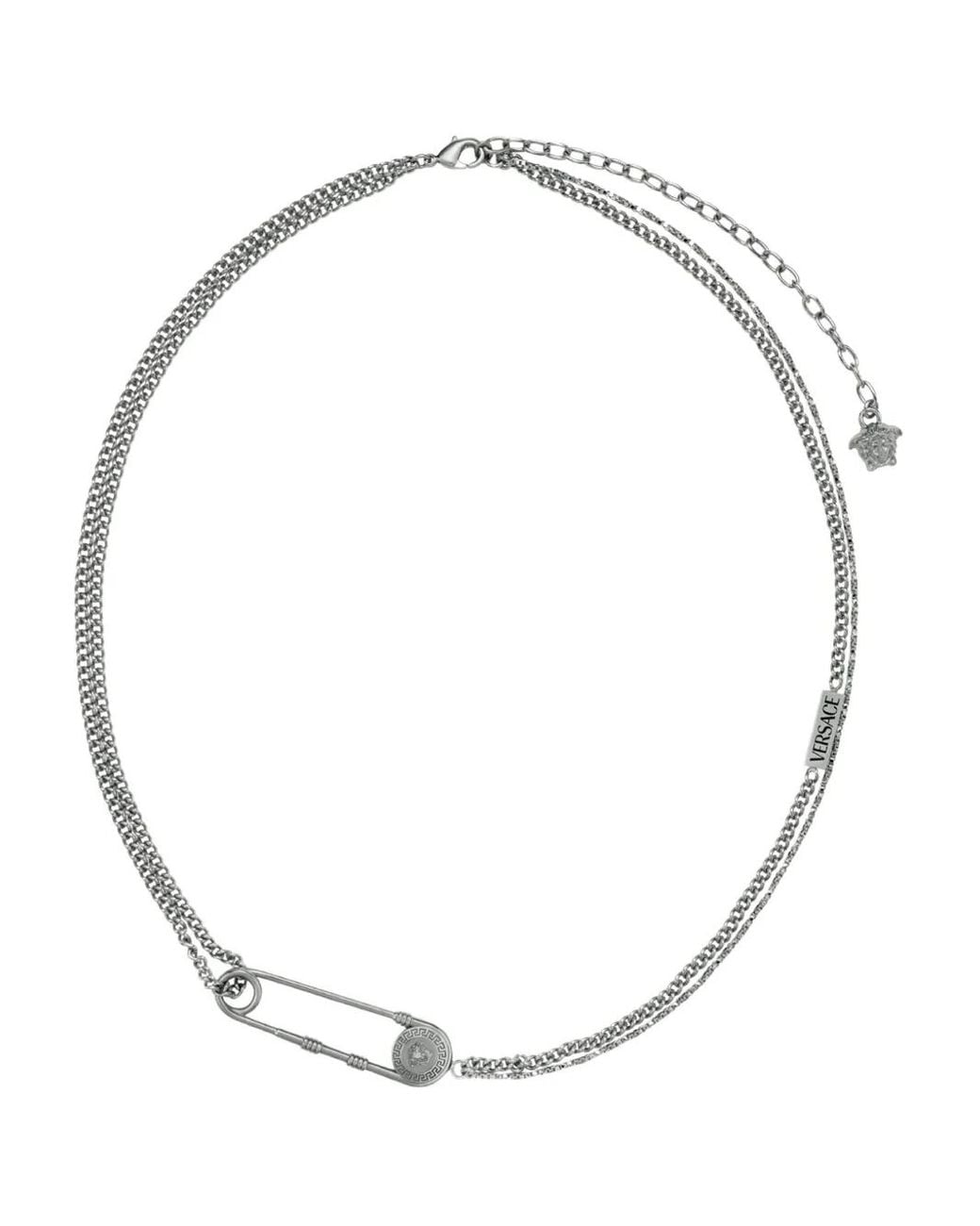 Versace White Safety Pin Necklace