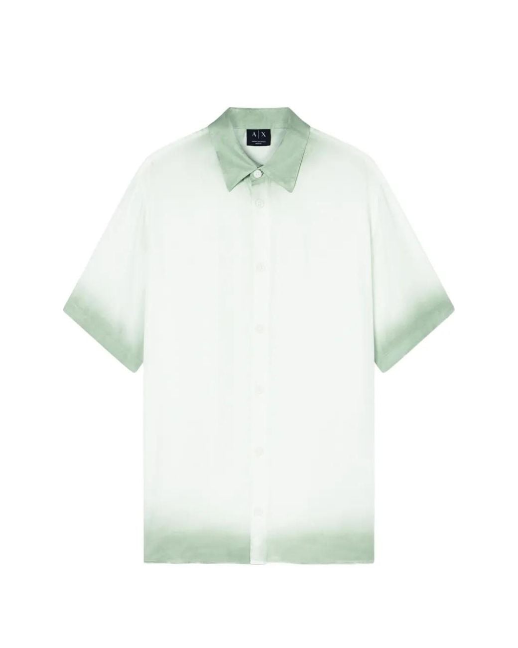 Emporio Armani Green Viscose Twill Shirt for men