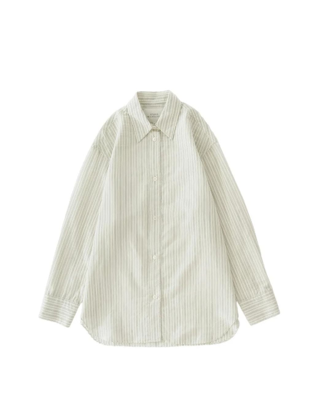 Studio Nicholson White Chemise À Rayures Rouen